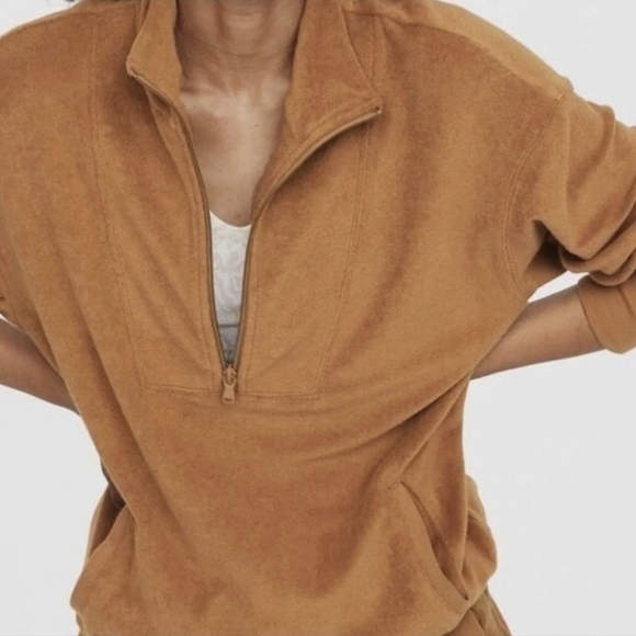 Aerie Offline Summer Lights Quarter Zip Oversized Terry Sweatshirt NWOT M - Picture 14 of 14